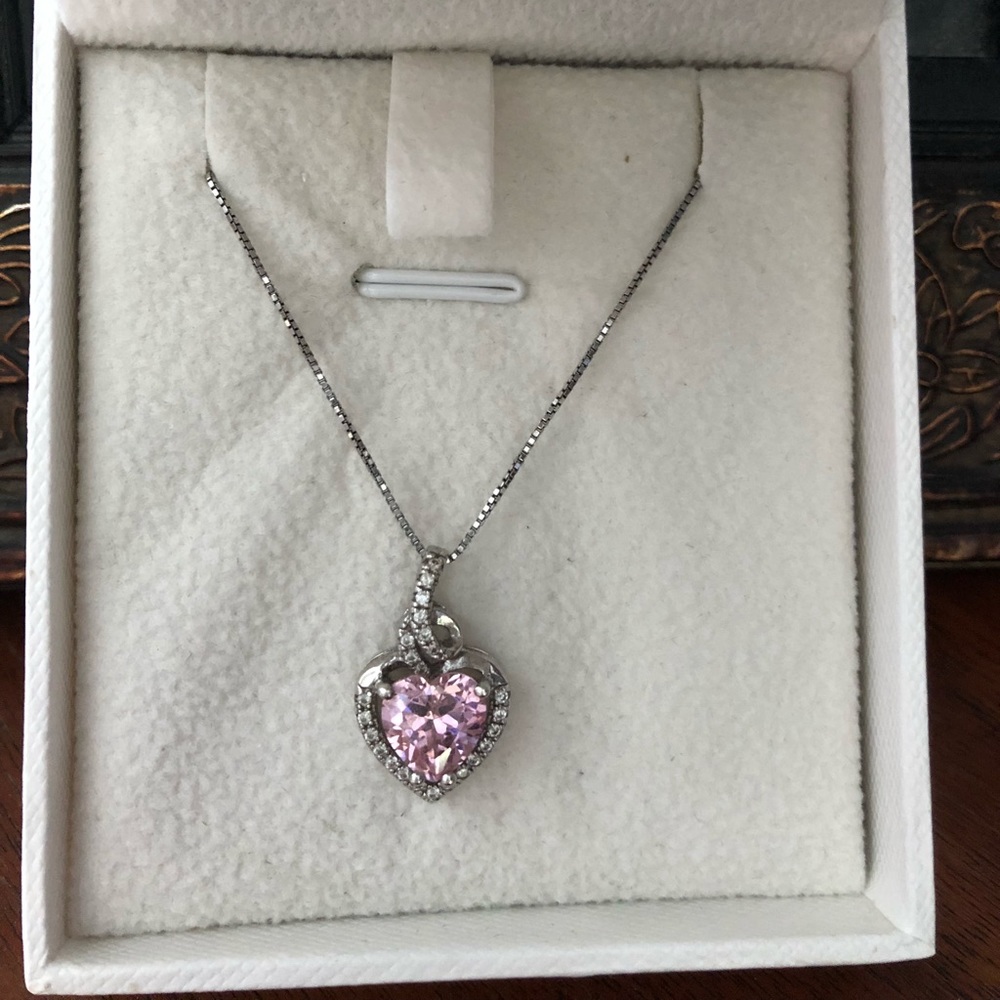 Lab created pink sapphire pendant from Zales.